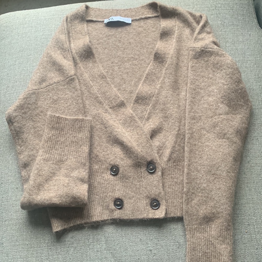 Zara cropped cardigan with matching top.NWOT